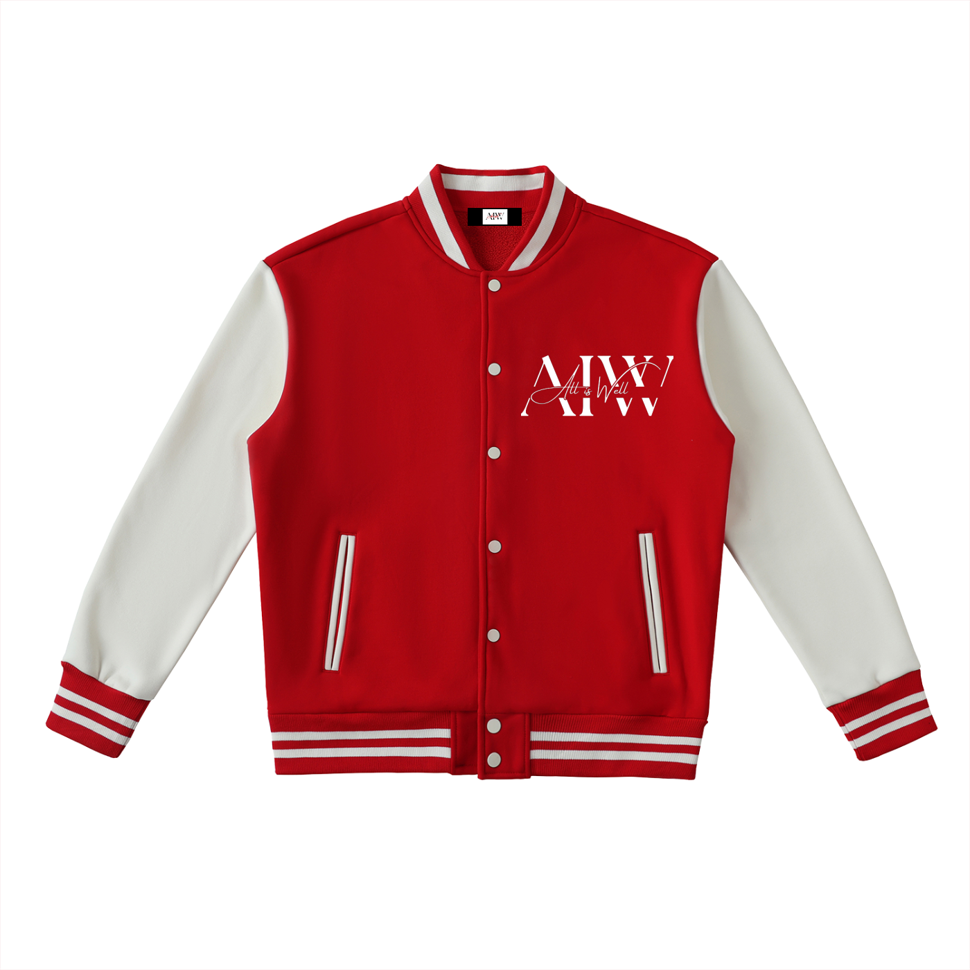 Two-Tone Fleeced Varsity Jacket