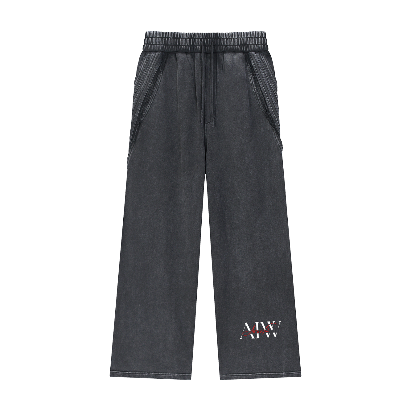 Snow Washed Tape Raw Edge Sweatpants