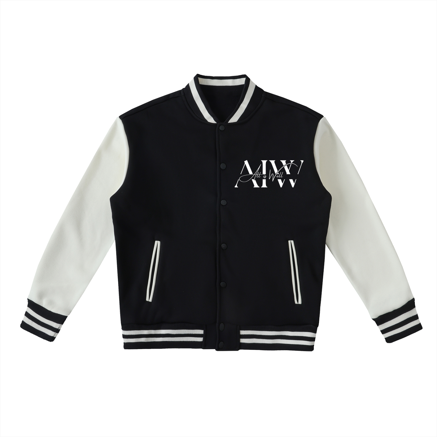 Two-Tone Fleeced Varsity Jacket